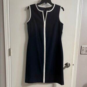 Evan Picone Navy and White Trim Mini Dress